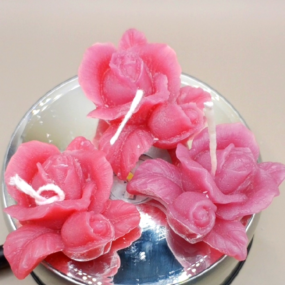 BaRich Hand Made 💕 Pink Rose Shaped Candles
